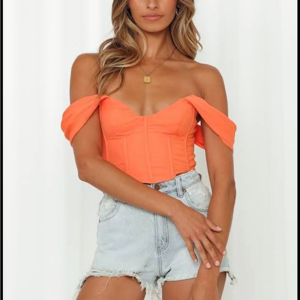 Beginning boutique off the shoulder top in pink